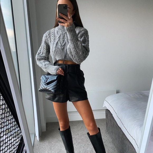 NWT Zara Cropped Cable Knit Sweater - Picture 5 of 10